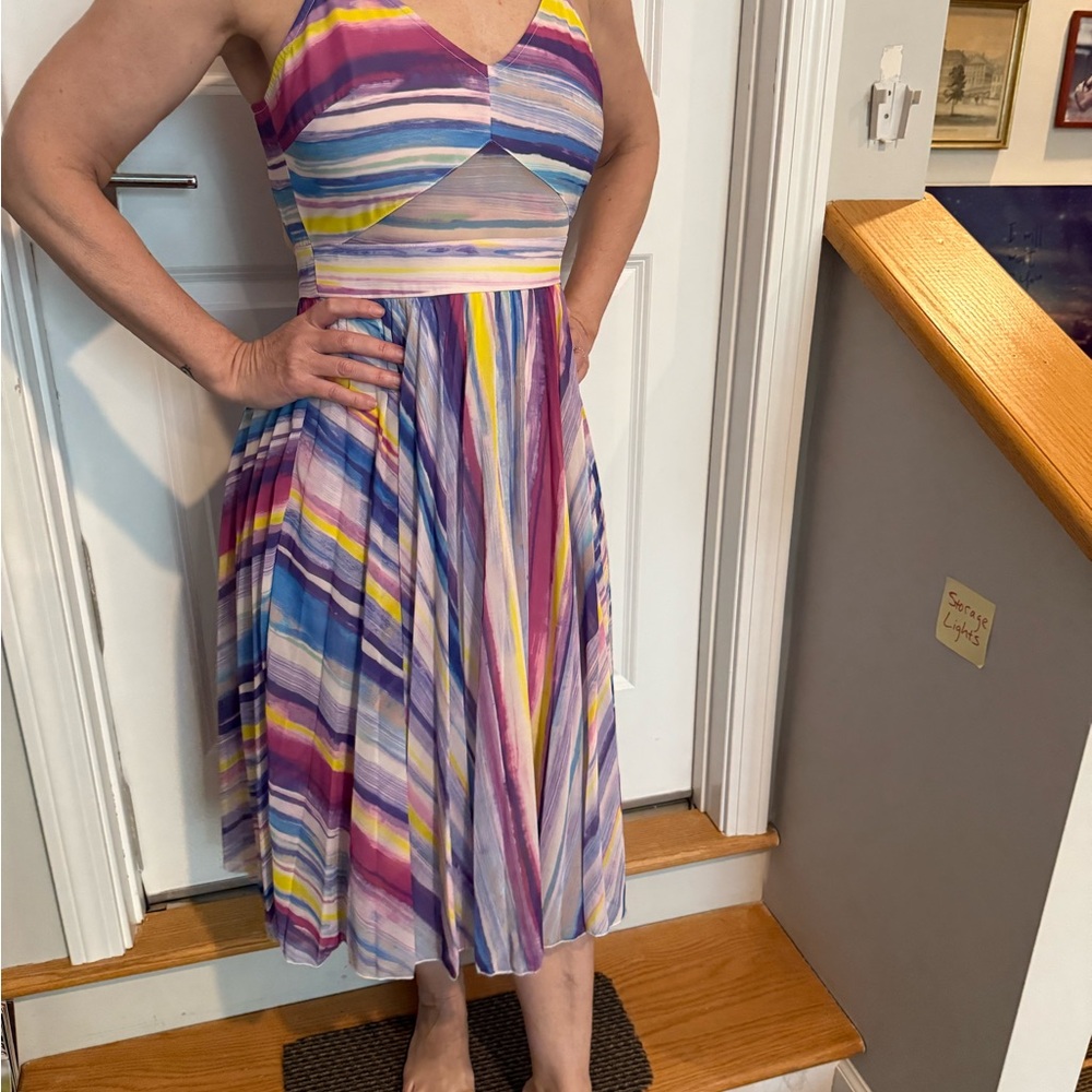 ASOS Purple and Pink Midi Sundress Sweetheart Neckline